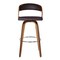 Armen Living Shelly 30" Bar Height Swivel Brown Faux Leather and Walnut Wood Bar Stool LCSHBABRWA30 - alternate 5